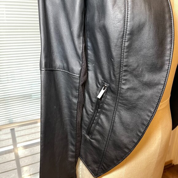 Dynamite Black Faux Leather Moto Biker Jacket Vegan Edgy XS - Picture 3 of 7